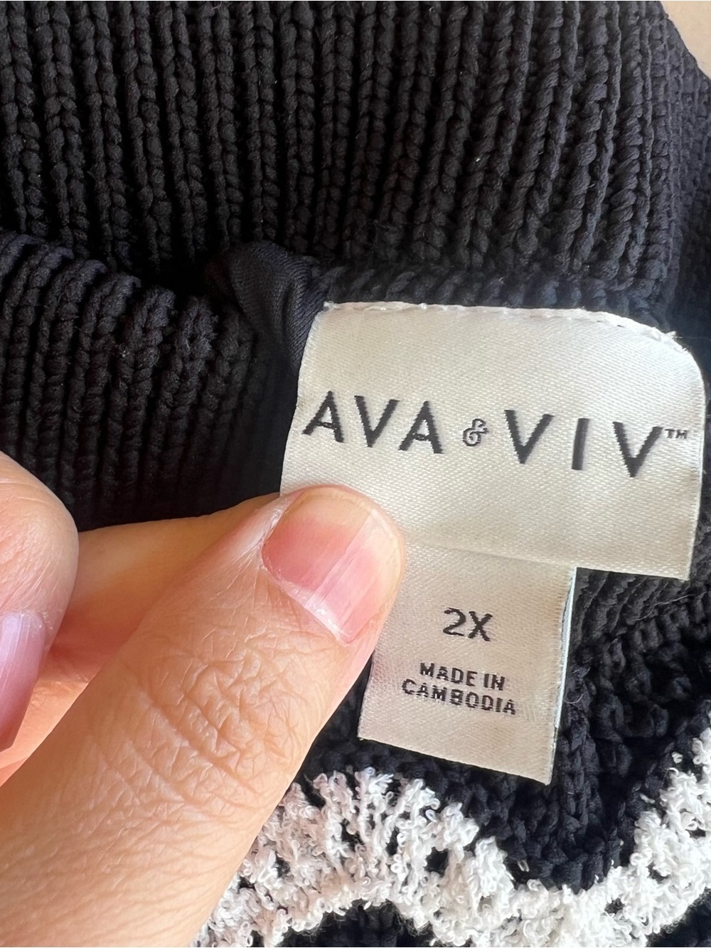 Ava & Viv Black and White Chevron Mini Skirt Size 2X Modest Casual - Picture 3 of 5